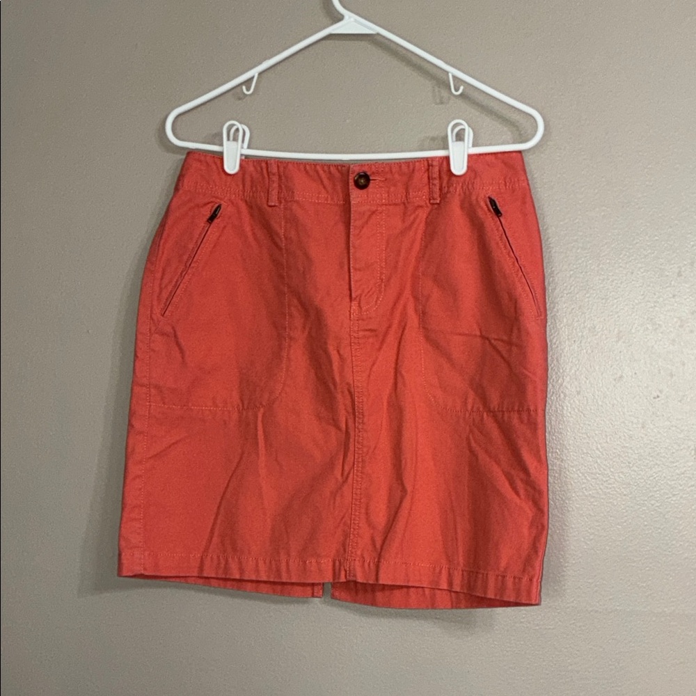 Salmon Colored Eddie Bauer Denim Skirt Size 8 - Picture 1 of 5